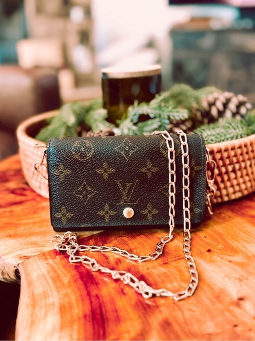 Louis Vuitton billet Wallet vintage converted Crossbody unbranded chain - Picture 3 of 16